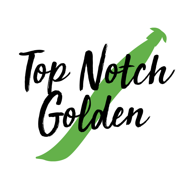 A simple outline of a Top Notch Golden bean.