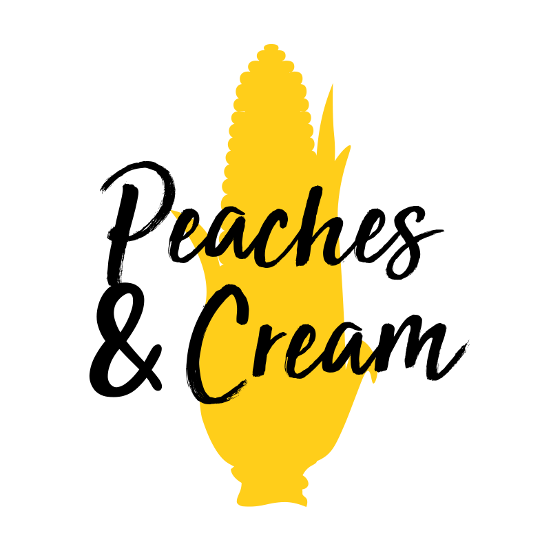 A simple outline of a Peaches and Cream corn cob.
