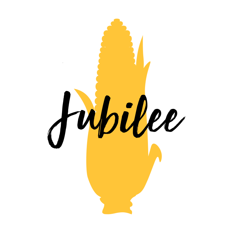 A simple outline of a Jubilee corn cob.