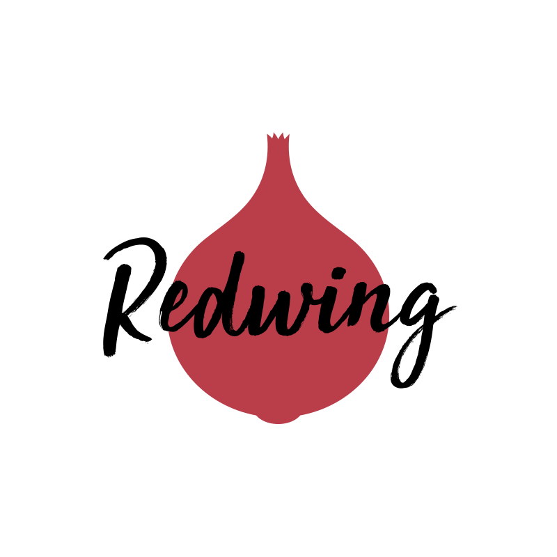 A simple outline of a Redwing onion.