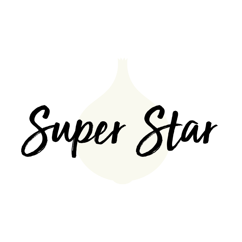 A simple outline of a Super Star onion.