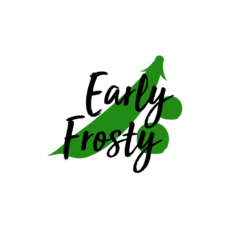 A simple outline of a Early Frosty pea pod.