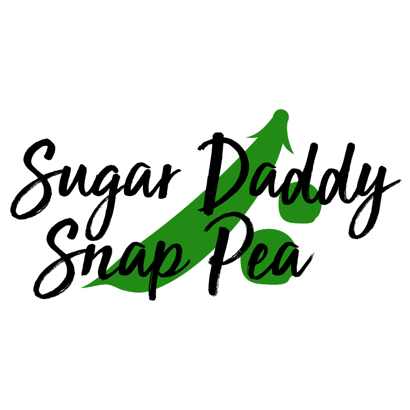 A simple outline of a Sugar Daddy Snap Pea pod.