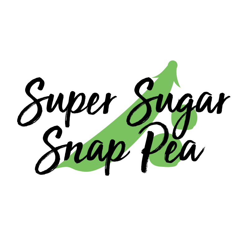 A simple outline of a Super Sugar Snap Pea pod.