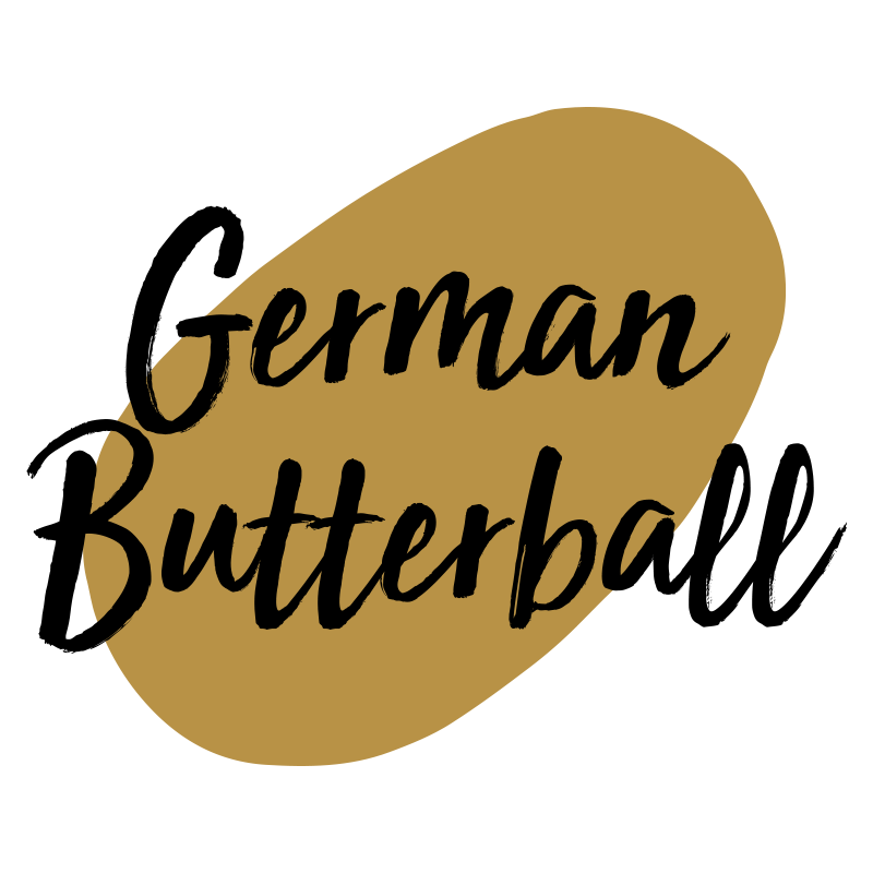 A simple outline of a German Butterball potato.