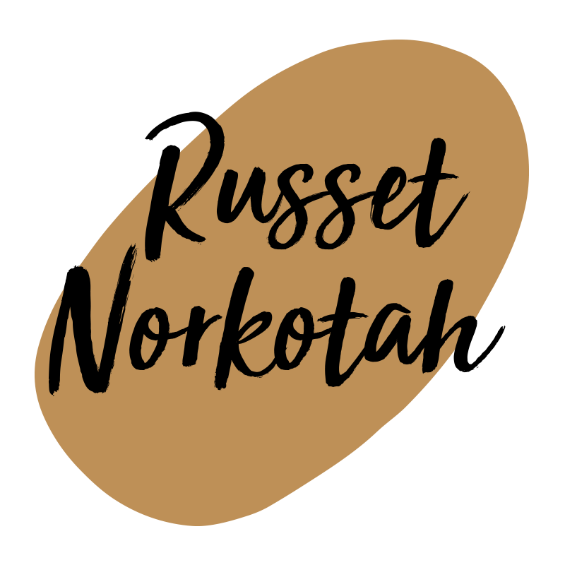 A simple outline of a Russet Norkotah potato.